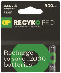 GP Batteries Recyko Pro AAA 800mAh NiMH akkumulátor x 4 db (GP85AAAHCBR21-2TLB4)