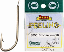 SENSAS Feeling 3050 Bronz 18 Lapkás, Szakállas Keszegező Horog 15db (54221)
