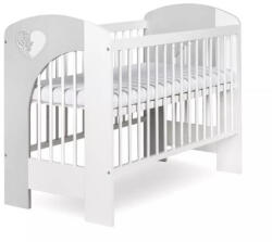 Klups Gyermekágy NEL Szív 120 x 60 cm fehér-szürke