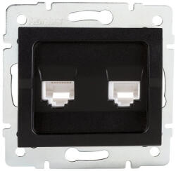Kanlux MOWION LOGI 33593 Dupla, független számítógép-csatlakozó (2x RJ45Cat 5e), fekete színben (Kanlux 33593) (33593)