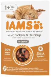 Iams Delights Csirkehús És Pulykahús Szószban nedves macskatáp 24x85g
