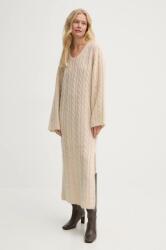 By Malene Birger gyapjú ruha LOVELLA bézs, midi, egyenes, Q72574001 - bézs M
