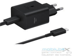 Samsung Töltő szett USB-C adapter QC Type-C kábellel 45W fekete (EP-T4511XBE) - mobil-box
