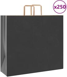 vidaXL Хартиени торбички 250 бр с дръжки черни 54x15x49 см (4101878)