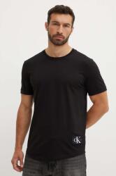 Calvin Klein Jeans pamut póló barna, férfi, nyomott mintás, J30J323482 - fekete XS