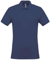 Kariban Férfi galléros piké póló, rövid ujjú, Kariban KA254, Deep Blue-4XL (ka254deeb-4xl)