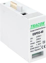 TRACON Element modular descărcător de supratensiune T2 AC, 40 M Uc: 275V, In: 20kA, Imax: 40kA, Up: 1, 3kV (ESPD2-40MO)