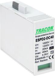 TRACON Element modular desc. de supratensiune tip VG, T2 DC, 1000 V Ucpv: 1200V, In: 20kA, Imax: 40kA, Up: 4kV, Var+GTD (ESPD2-DC40-1000VGO)