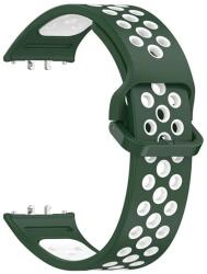 gigapack Pótszíj (egyedi méret, szilikon, lyukacsos, légáteresztő) SÖTÉTZÖLD/FEHÉR Samsung Galaxy Fit 3 (GP-164588)