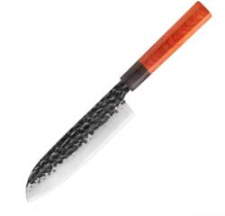 AKORA Cutit Santoku Profesional, Otel japonez, Mâner Lemn Exotic - seria Gyuto (KP-K1411-1)