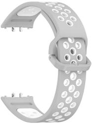gigapack Pótszíj (egyedi méret, szilikon, lyukacsos, légáteresztő) VILÁGOSSZÜRKE/FEHÉR Samsung Galaxy Fit 3 (GP-164589)