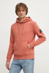 Calvin Klein pamut melegítőfelső narancssárga, férfi, nyomott mintás, kapucnis, J30J323430 - narancssárga L