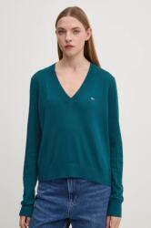 Tommy Hilfiger pulóver könnyű, női, zöld, DW0DW18670 - türkiz S