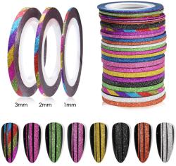 Everin Banda Decorativa Glitter Set 10 culori- 3mm - BDG2 - EVERIN (BDG3)