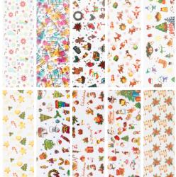 Everin Set 10 Folii Transfer Unghii Crăciun & Iarnă FT12-03 | Nail Art Festiv (FT12-03)