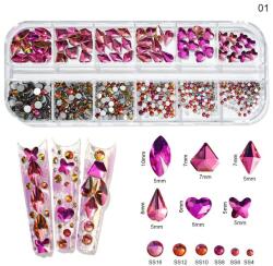 Everin Cristale Decor Unghii Mărimi și Forme Diferite - Nail Art Profesional KK-01 (KK-01)