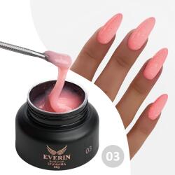 Everin Gel Constructie Everin Stunning 03 Roz Coral cu Paiete Holografice | Gel Autonivelant Profesional (STN-03)