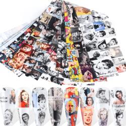 Everin Set 10 Folii Transfer Unghii Pop Art Vintage FT-MN10 | Nail Art Creativ 20×4 cm (FT-MN10)