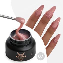 Everin Gel Constructie Everin Stunning 07 Nude Rose cu Paiete Holografice | Gel Autonivelant Profesional (STN-07)