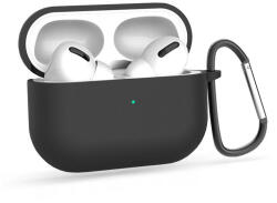 Haffner Tok Haffner szilikon védőtok karabínerrel - Apple AirPods Pro 1/2 fülhallgatóhoz - fekete - ECO