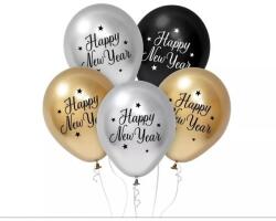 Godan Beauty&Charm: Dekorációs lufiszett „Happy New Year" felirattal, 30 cm - 5 db-os (GZ-HNY5) - jateknet