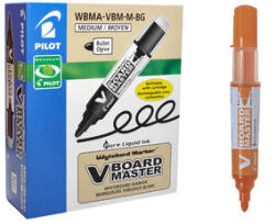 Pilot Marker pentru tabla Pilot Vboard Master, varf rotund, 2.3 mm, 10 bucati/cutie, portocaliu (PWBMA-VBM-MO-BAX10)