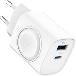 Xmart Бързо Зарядно устройство Xmart 1 x Type-C и 1 x USB-A + Apple Watch Charger RCE-2301ACL, 22W, Бяло, 24591 (24591)