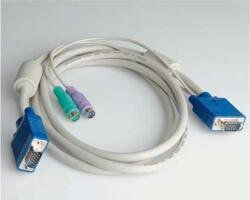 Roline Cable KVM, 15pin SPHD M - HD15M/2xPS2 M, 1.8m (14.99.3398)