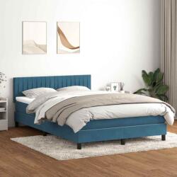 vidaXL sötétkék bársony rugós ágy matraccal 140x220 cm (3317125)