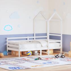 vidaXL fehér tömör fenyőfa kanapéágy tetővel 90 x 200 cm (3282203)