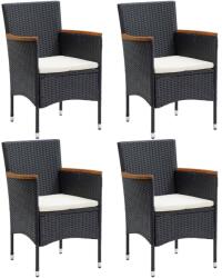 vidaXL 4 db fekete polyrattan kerti étkezőszék (318502)