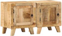 vidaXL éjjeliszekrény 2 db 40x32x46 cm tömör nyers mangófa (4104508)