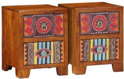 vidaXL éjjeliszekrény 2 db 35x35x45 cm tömör fa akácfa (4016493)