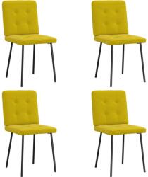 vidaXL 4 db sárga bársony étkezőszék (3315164)