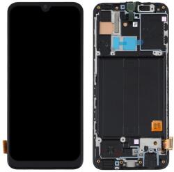 GH82-19672A Samsung Galaxy A40 fekete TFT LCD kijelző érintővel fekete kerettel, előlap (GH82-19672A)