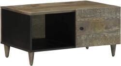 vidaXL világosszürke tömör mangófa dohányzóasztal 80 x 50 x 40 cm (4017796)