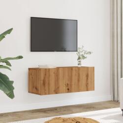 vidaXL 2 db kézműves tölgy falra szerelhető TV-szekrény 80x30x30 cm (857016)