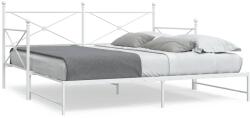 vidaXL Daybed with Trundle without Mattress White 100x190 cm acél (4104690)