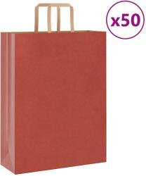 vidaXL 50 db piros papírzacskók fogantyúkkal 32x12x42 cm (4101970)