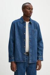 APC A. P. C. farmering surchemise vittorio brodee férfi, galléros, sötétkék, regular, COHTD. H02837 - sötétkék M