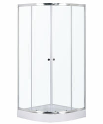 Kerra Leo 80 Chrome íves zuhanykabin zuhanytálcával (LZLEO80-CHR-TRAY)