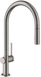 Hansgrohe M54, Talis mosogatócsaptelep kihúzható spray-vel, sBox, szálcsiszolt fekete króm, HAN-72801340 (HAN-72801340)