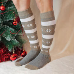 Sox World Női hópihe mintás térdzokni Drapp 81447