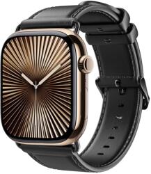  DUX LEATHER Bőrszíj Apple Watch 10-hez 46mm fekete