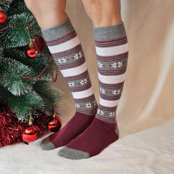Sox World Női hópihe mintás térdzokni Bordó 81446