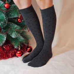 Sox World Női pöttyös mintás térdzokni Sötét szürke 81459