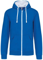 Kariban KA466 MEN'S CONTRAST HOODED FULL ZIP SWEATSHIRT (ka466lro/wh-l) - polokozpont