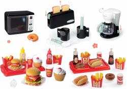 Smoby Set pentru micul dejun cu aparat de cafea și cuptor cu micrunde Tefal Smoby și prăjitor de pâine și fierbător electric cu hamburheri (SM310599-3) Bucatarie copii