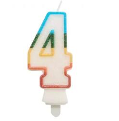 Godan Színes számgyertya csillámmal, 8, 5 cm - 4 (SW-CBB4) - jatekbolt