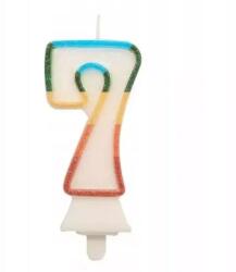 Godan Színes számgyertya csillámmal, 8, 5 cm - 7 (SW-CBB7) - jatekbolt